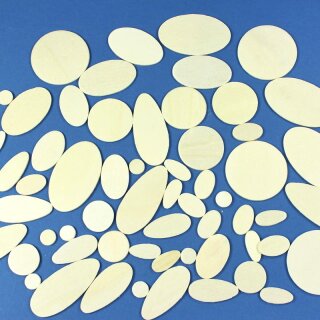 Holz-Legeteile rund/oval