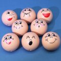 8 Holzkugeln mit Gesicht 3cm