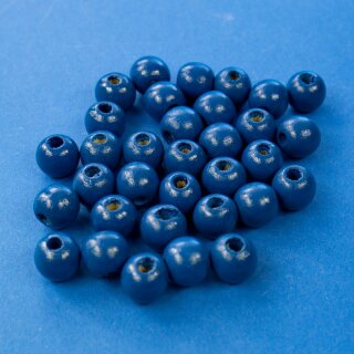 Holzbastelperlen Blau 12mm
