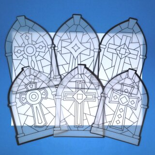 12 x Fensterbild Kreuz