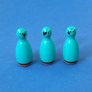 3 Mini-Mimikstempel blau