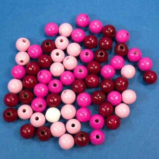 Holzperlen Pink-Mix 10mm