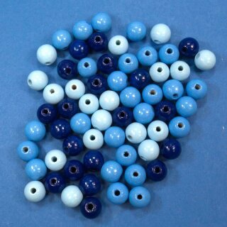 Holzperlen Blau-Mix 10mm