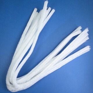 10 x Chenilledraht Weiß