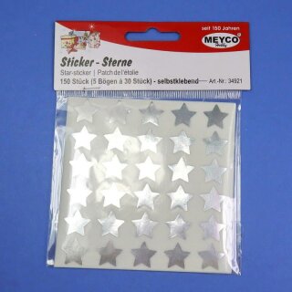Sterne-Sticker Silber