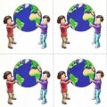 Sticker "Kinder mit Weltkugel"