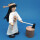 Miniatur Axt mit Holzklotz