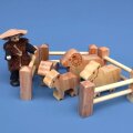Holztier Schaf natur