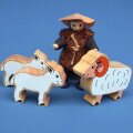 Holztier Schafbock bedruckt