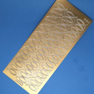 Konturensticker Ichthys-Fisch Gold