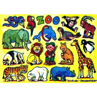 A4-Fensterbild Zootiere