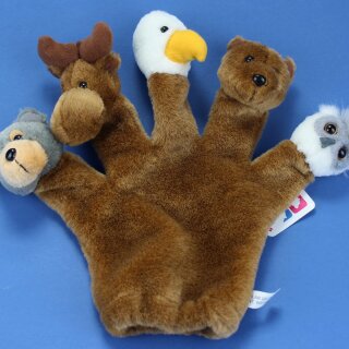5 Waldtiere als Handpuppe