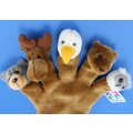 5 Waldtiere als Handpuppe